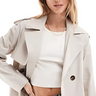Stone Premium Double Breasted Trench Coat with tie - belt - FREYJA INDIA - 