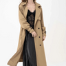The OG Long Beige Trench Coat with tie belt - FREYJA INDIA - 